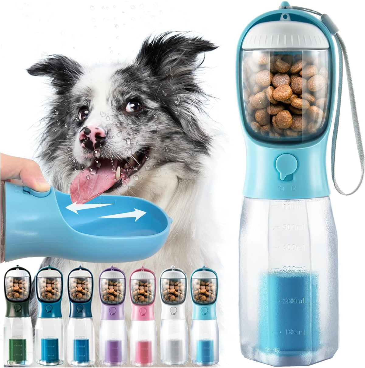 Portable Water Bottle for Small Dogs - Blue / 20oz