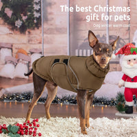 Dog Winter Jacket, Dog Windproof Reflective Jacket for Golden Retriever – Essentials for Dogs - Brown / Large - image 2
