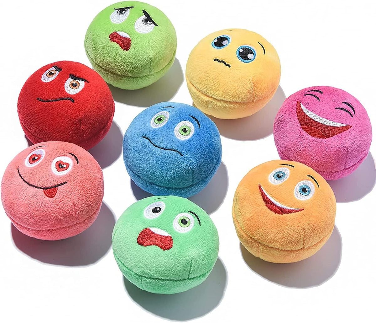 SCHITEC Squeaky Dog Toys, [6 Pack] Soft Stuffed Plush Balls with Squeakers, Interactive Fetch Play - Medium 2.9"