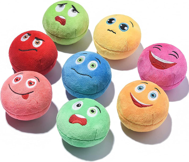 SCHITEC Squeaky Dog Toys, [6 Pack] Soft Stuffed Plush Balls with Squeakers, Interactive Fetch Play - Medium 2.9"