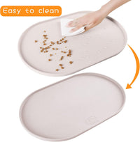 100% Waterproof 0.5" Raised Edge BPA Free Silicone Dog Food Mat - 32x24x1.0 Inch / White Sand - image 4