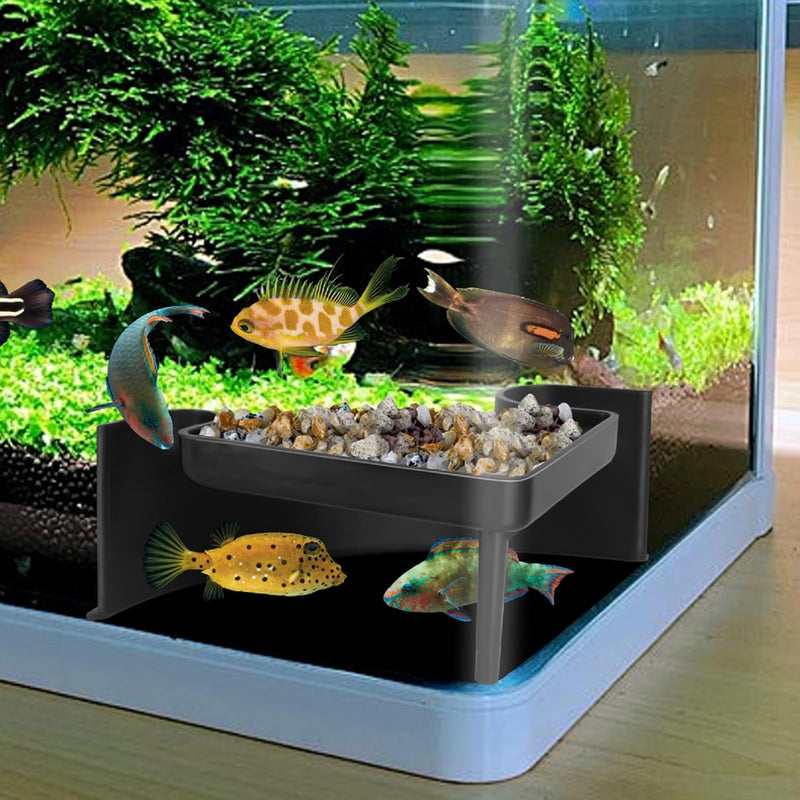Aquarium Underground Tunnel 5" - Two Hole Corner Cave Black Medium