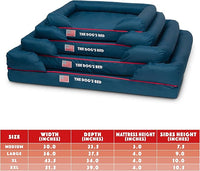 The Dog’s Bed, Medium Blue Oxford with Red Trim USA Flag Dog Bed 30x23.5, Memory Foam, Pain Relief, Post Surgery, Lameness, Supportive, Calming, Waterproof Washable Cover Cover, Veterinary Approved
