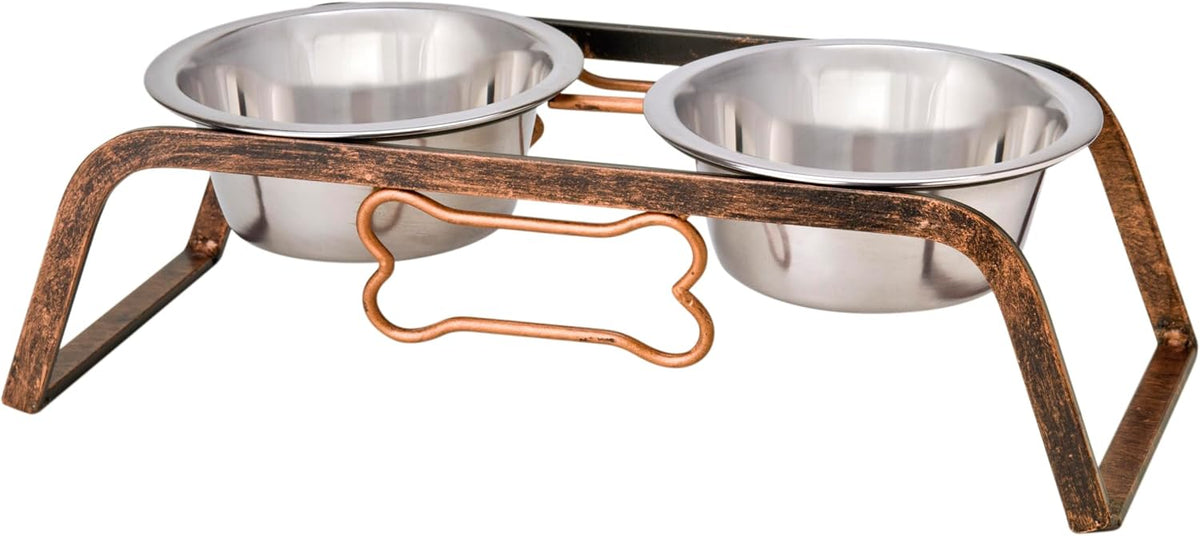 Loving Pets Elevated Dog Bowls - Aged Copper / 0.5 Quarts