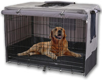 Rachmi 48" 600D Canvas Privacy Dog Crate Cover - 37.0"L x 24.0"W x 25.0"H