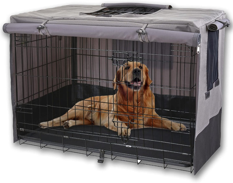 Rachmi 48" 600D Canvas Privacy Dog Crate Cover - 37.0"L x 24.0"W x 25.0"H