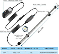 LED Submersible Aquarium Light 4W Underwater Fish Tank Light - NVL-05 (22.8in 12w) - image 2