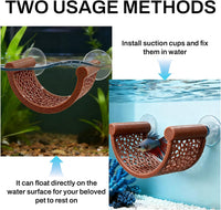 Betta Fish Hammock, White Floating Resting Leaf with Suction Cup - Brown - image 4