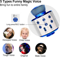 Microphone for Kids, Voice Changing Karaoke Micorphones Boys Girls Gifts for Kids Party Singing - Blue - image 3