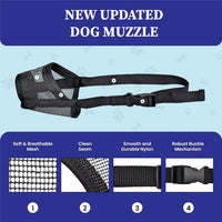 Dog Muzzle for Large Dogs, Air Mesh Muzzle for Large Sized Dog - XXL / Breathable Mesh - image 3