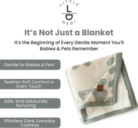 Small Pet Blanket, 100% Organic Cotton - Green - image 4