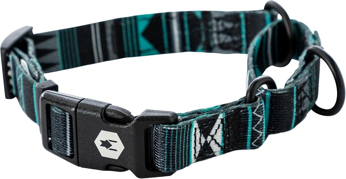 Wolfgang Heavy Duty Martingale Dog Collar with Quick Release Nylon - WesternSky Print / Large (1 Inch x 18-22 Inch)