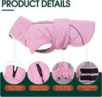 Kuoser Large Dog Coat, Fleece Lined Dog Winter Jacket with Harness Hole, L – Essentials for Dogs - X-large (Chest: 24.4" - 29.92") / Sweet Pink - image 4
