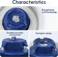 Lawfery Ceramic Cat Water Fountain - Dark Blue Ceramic Fountain - image 3