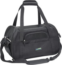 JESPET Soft-Sided Airline-Approved Dog & Cat Carrier Travel Bag – Essentials for Cats - 17.0"L x 9.0"W x 11.5"H / Black
