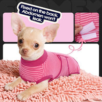 FUAMEY Recovery Suit for Dogs After Surgery,Soft Breathable Dog Bodysuit E-Collar & Cone Alternative Surgical Suit,Male Female Dog Neuter Spay Suits Anti Licking Wounds Onesie Rose Stripes XL