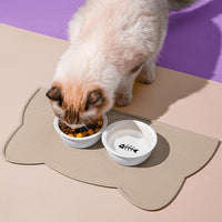 Cat Food Mat, Silicone Non Slip Dog Bowl Mat Waterproof Cat Feeding Mat Stop Food Spills and Water - Warm Taupe / 20"L x 12"W - image 2