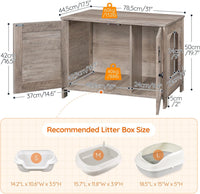 HOOBRO Litter Box Enclosure - Greige / 31" L x 17.5" W x 19.7" H - image 4