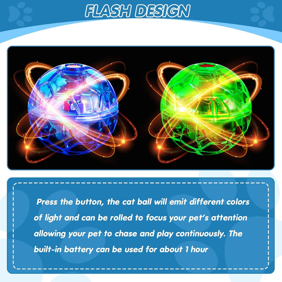 6 Pcs Cat Ball Ghost Hunting Light up Toy - Various Color / 6 - image 3