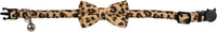 Collar for Cat Pet Breakaway with Bell Bowtie Detachable Bow - Leopard & Pure-Beige - image 3