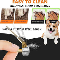 LENONG Fast Cooling Dog Nail Grinder Head with 7-Grooves, Anti-Clogging Diamond Pet Nail Grinder Replacement Heads with Steel Brush for Casfuy and Most Brands (2pcs 80#)