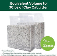 18lbs Mixed Tofu Cat Litter Clumping, Low Dust, Lightweight, Ultra Absorbent and Fast Drying, Natural Pea Husk Bentonite Kitty Litter (9lbs×2bags)