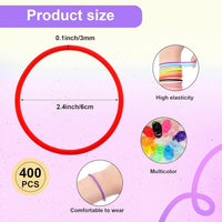 Hotop 100 Pcs Multicolor 80s Silicone Jelly Rubber Bracelets Hair Tie - Multicolor / 100 - image 2