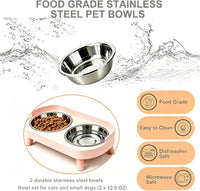 Elevated Dog Bowl, Raised Feeding Stand with Mat for Small Dogs Under – Essentials for Dogs - Pink / Small - image 3