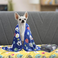 Rezutan Blanket for Large Dogs & Cats Soft Reversible Cute Paw 40"x31" – Essentials for Dogs - Grey/Blue/Yellow / Medium,30x20Inch - image 3