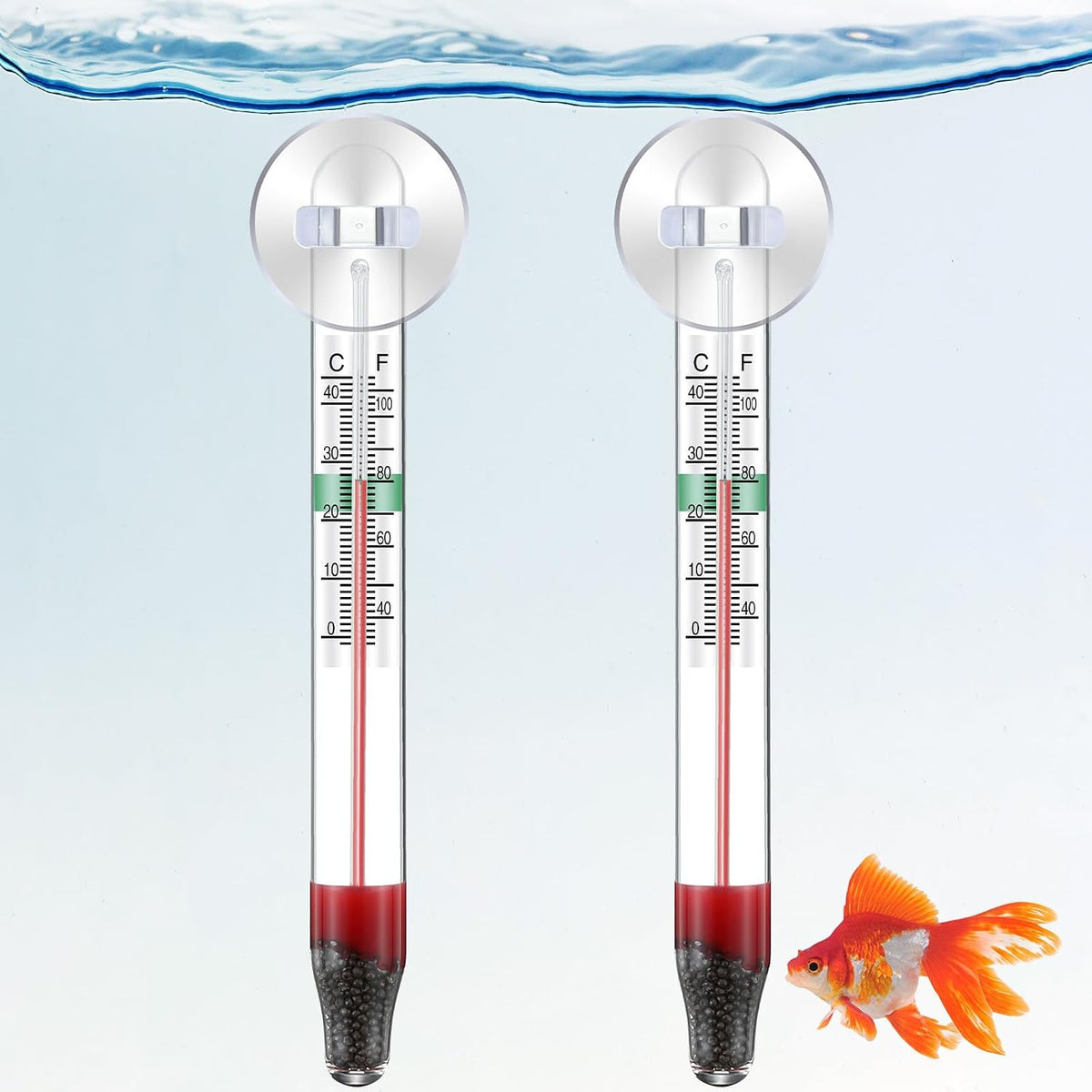 Dreyoo 2 Pack Floating Aquarium Thermometers, 0-43°C/32-110°F – Essentials for Fish