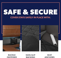 Active Pets Dog Car Seat Cover, Waterproof Front Seat Protector for SUV Truck Sedan, Pet Safety Travel Comfort System with Universal Fit, Black