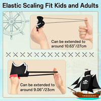 Halatool pirate party hat set with 6 felt hats, 6 skull eyepatches and 6 fake mustaches - view 7