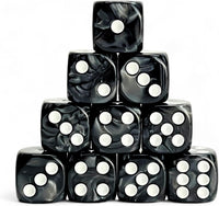 Luck Lab 10 Pack 16mm D6 Acrylic Dice Set - Black Pearl