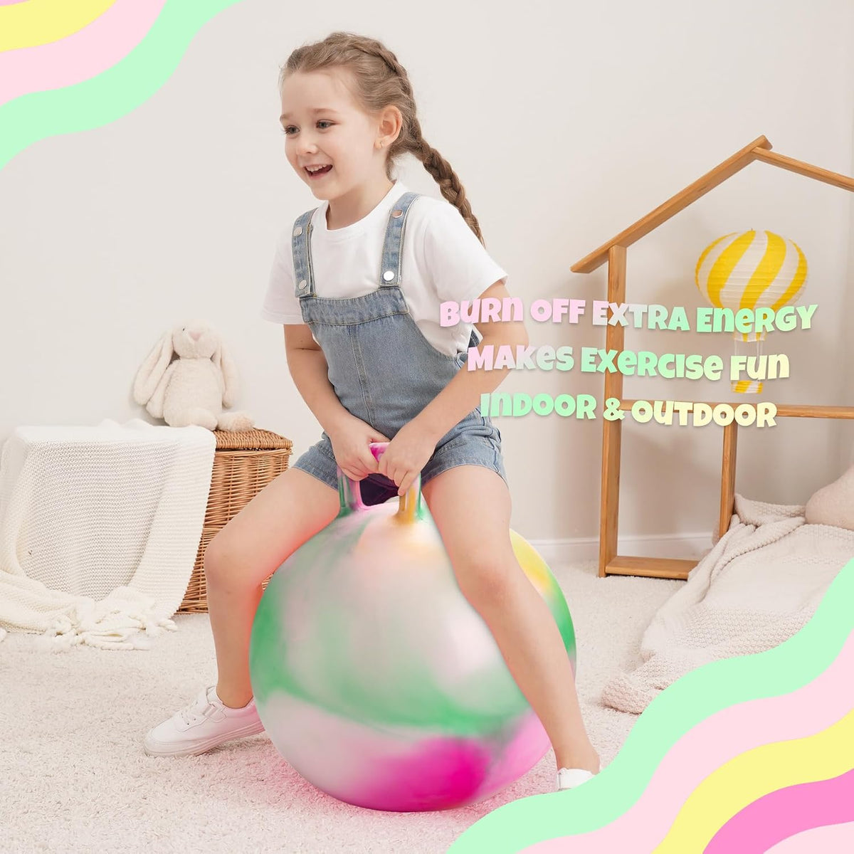 ZOOJOY 18 inch blue dinosaur hopper ball for kids with handle - view 12