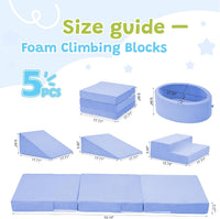 Elftopia foam climbing set with ball pit, stairs and ramps for toddlers in grey - view 7