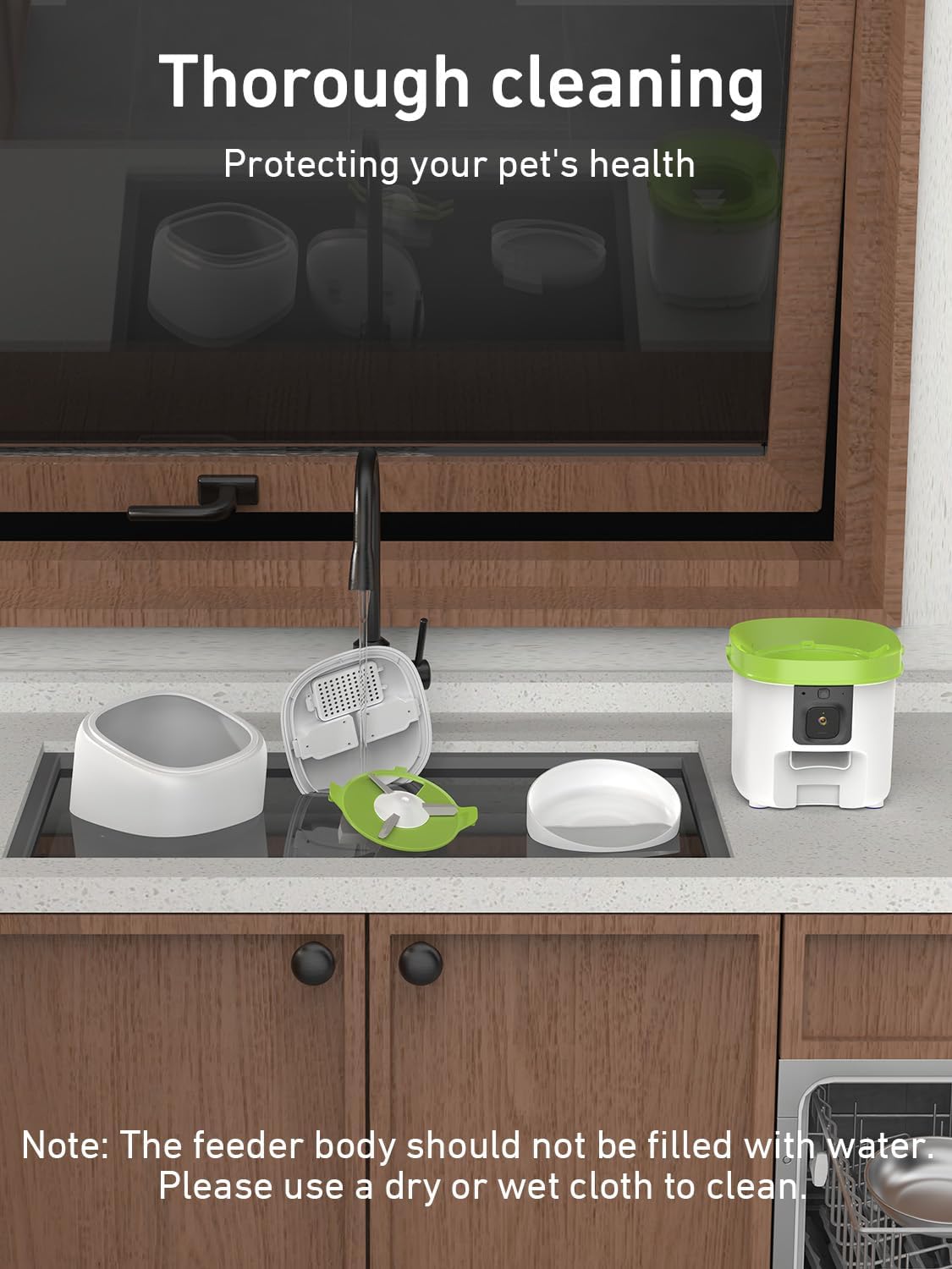 Automatic Cat Feeder, Over 180-day Battery Life - 2L-White / WiFi & Camera - image 3