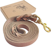 Guiding Star Leather Dog Leash 6ft x 3/4 inch Heavy Duty Training - Light Brown / 6ft x 3/4 inch