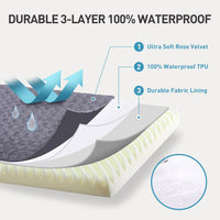KSIIA Washable Dog Bed for Crate Waterproof for Medium Dogs - Grey / 35.0"L x 22.0"W x 3.0"Th - image 4