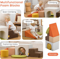 BanaSuper 7-piece gray kids foam climbing blocks playset for indoor play - view 11