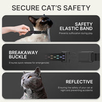 AirTag Cat Collar, Reflective Breakaway Collar - Classic Black / Small(9-13inch) - image 4