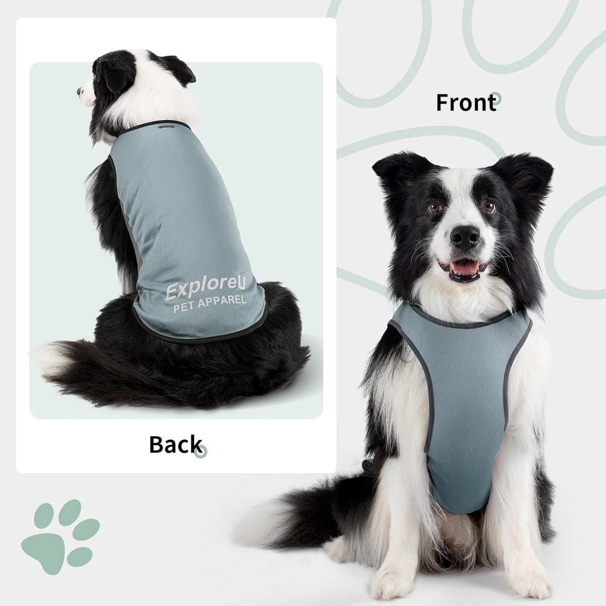 Dog Cooling Vest with Soft Stretchy Sun Protection, XL - X-Large (62-77lbs) / Misty Glade - image 2