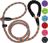 Dog Leash, 6 FT Heavy Duty Dog Leashes with Comfortable Padded Handle,Black – Essentials for Dogs - Grey Orange / 6 Feet x 1/2 Inch