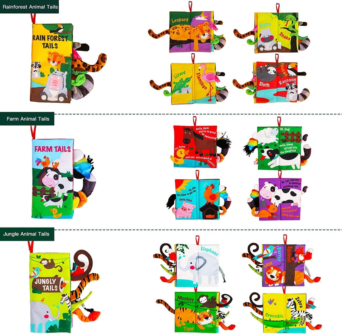 beiens Baby Books Toys, Tummy Time Touch and Feel Sensory Toys for Infant – Fun for Kids & Family - 3 IN 1 - image 2