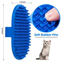 Lilpep Dog Bath Brush, Rubber Pet Shampoo Brush with Silicone Bristles for Massaging Grooming, Removing Short Haired Dogs Cats Shedding, Tangles and Dead Undercoat(Red, plum brush)