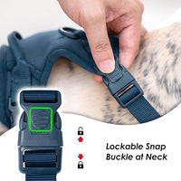 No Pull Dog Harness, Puppy Vest with Front Clip for Small Medium Large Sized Dog(Prussian Blue,XL)