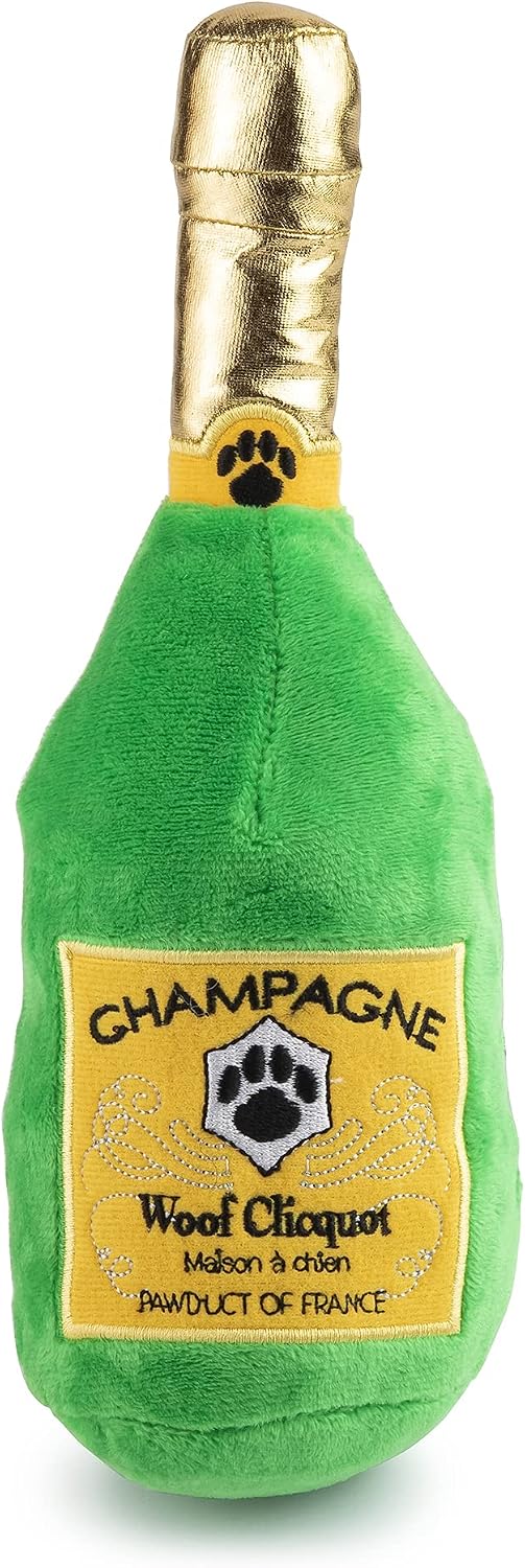 Haute Diggity Dog Woofford Reserve Bottle Plush Dog Toy - Clicquot Classic (Green) / One Size