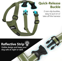 Dog Seat Belt Harness for Car, Dog Car Harness Adjustable Mesh Breathable & Dogs Seatbelt Safety Tether with Elastic Bungee for Small Medium Large Pets(Army Green, XL)
