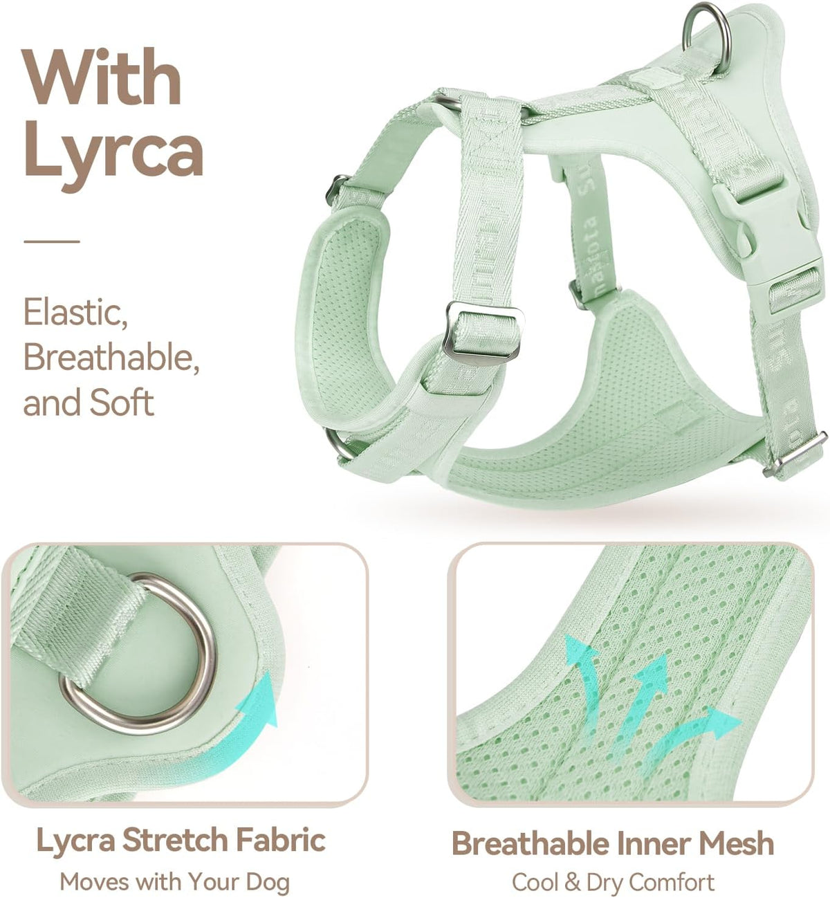 Sunraymascota Dog Harness - M (Neck: 16-26", Chest: 21-31") / Light Green - image 3