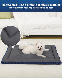 Exsnugy Washable Dog Bed Mat Medium Size Fluffy Pet Crate Pad 36x23 – Essentials for Dogs - Blue / 36.00" x 23.00" x 1.50" - image 3