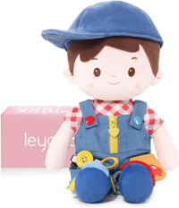 LeyaDoll 16 inch Montessori baby doll with buttons, zippers and laces - view 4
